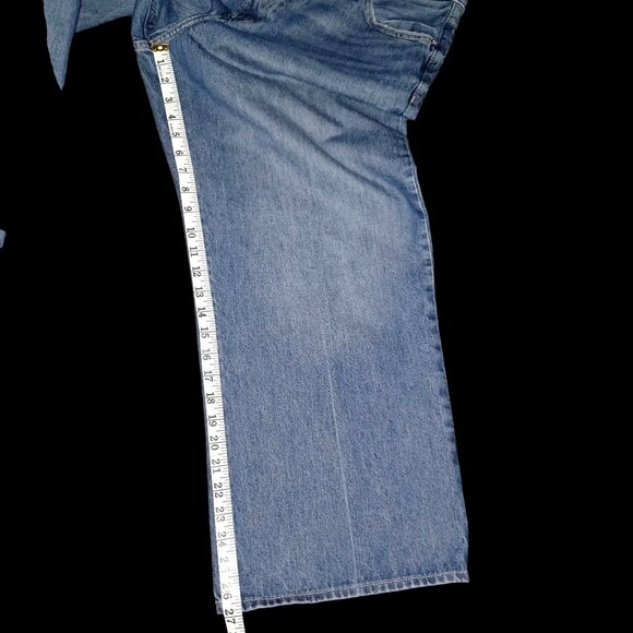 Express Wide Leg High Rise Rigid Jeans Light Wash Denim Women Size 16 S Casual - Picture 11 of 16
